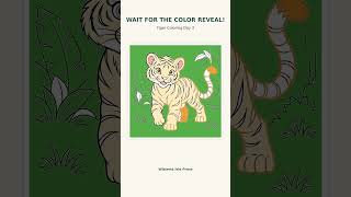 Tiger Coloring Before & After 🐯🎨 | Kids Coloring Book #Shorts