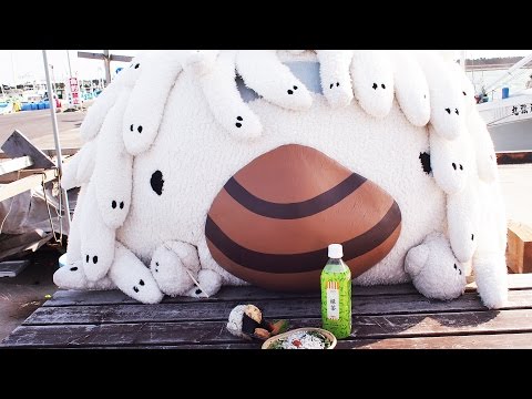 茨城県大洗のゆるキャラ『アライッペ』がローソンで“しらす”を食す、の巻