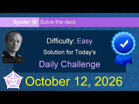 Microsoft Solitaire Collection: Spider - Easy - October 12, 2026