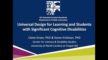 Extended Content Standards - UD for Learning and Students with Significant Cognitive Disabilities