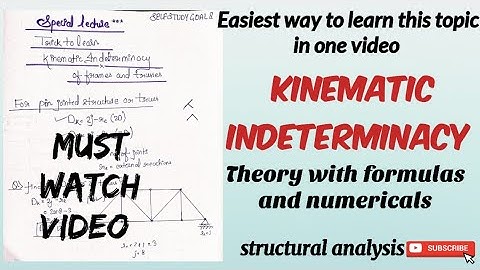 kinematic indeterminacy | for frames and trusses with examples | structural analysis