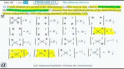 Q14 Misc Ex Ch13 Probability If each element of a second order determinant is either zero or one,