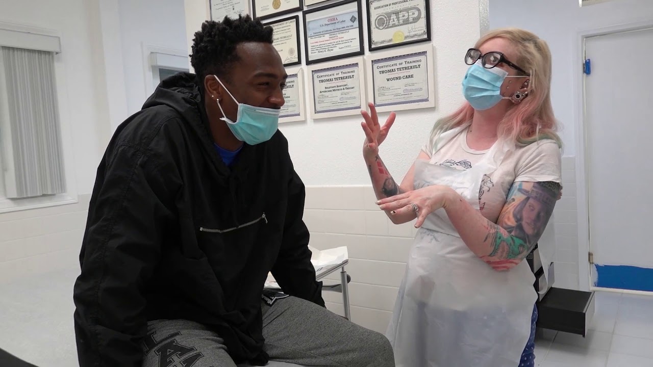 What Will His Reaction Be??? Tommy T's Body Piercing Huntington Beach, CA