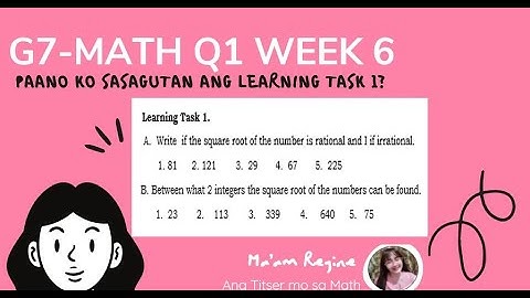 Paano sagutan ang module? Q1 WEEK 6 Learning Task 1 (G7 Mathematics) TAGLISH