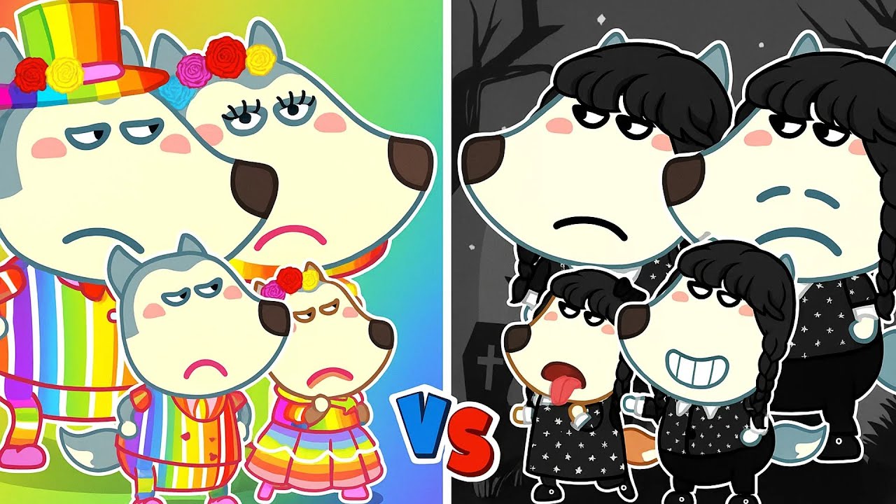 La famille Wolfoo – Mercredi contre Arc-en-ciel : Qui est le plus heureux ? | Wolfoo TV France