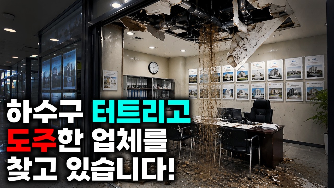 상가 천장 배관이 빠진 현장, 막힌 티슈와 기름을 제거했습니다 현장 영상 썸네일