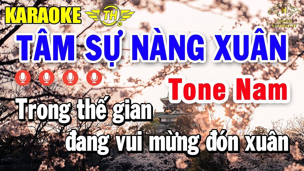 Tâm Sự Nàng Xuân Karaoke Tone Nam ( Bm ) Nhạc Xuân 2025 | Trọng Hiếu