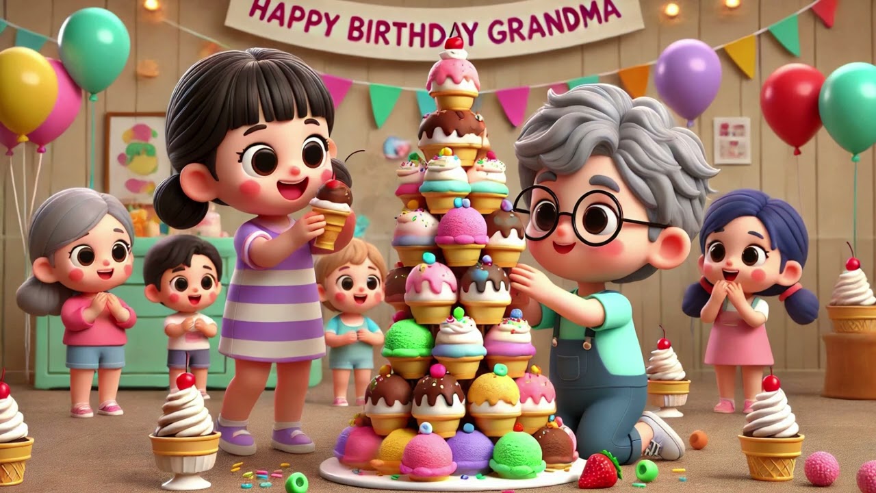 🍦 Grandma’s Birthday Ice Cream Tower 🎉👵🍨💖 – It’s Grandma’| Nursery Rhymes & Kids Songs