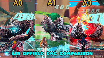 lin A0 A1 and A3 offfield dmg comparison tower of fantasy  #tof #sakifuwa #lin #tofgameplay
