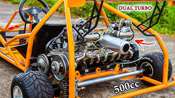Inline-10 Dual Turbos Two-Stroke Engine put in Go-Kart