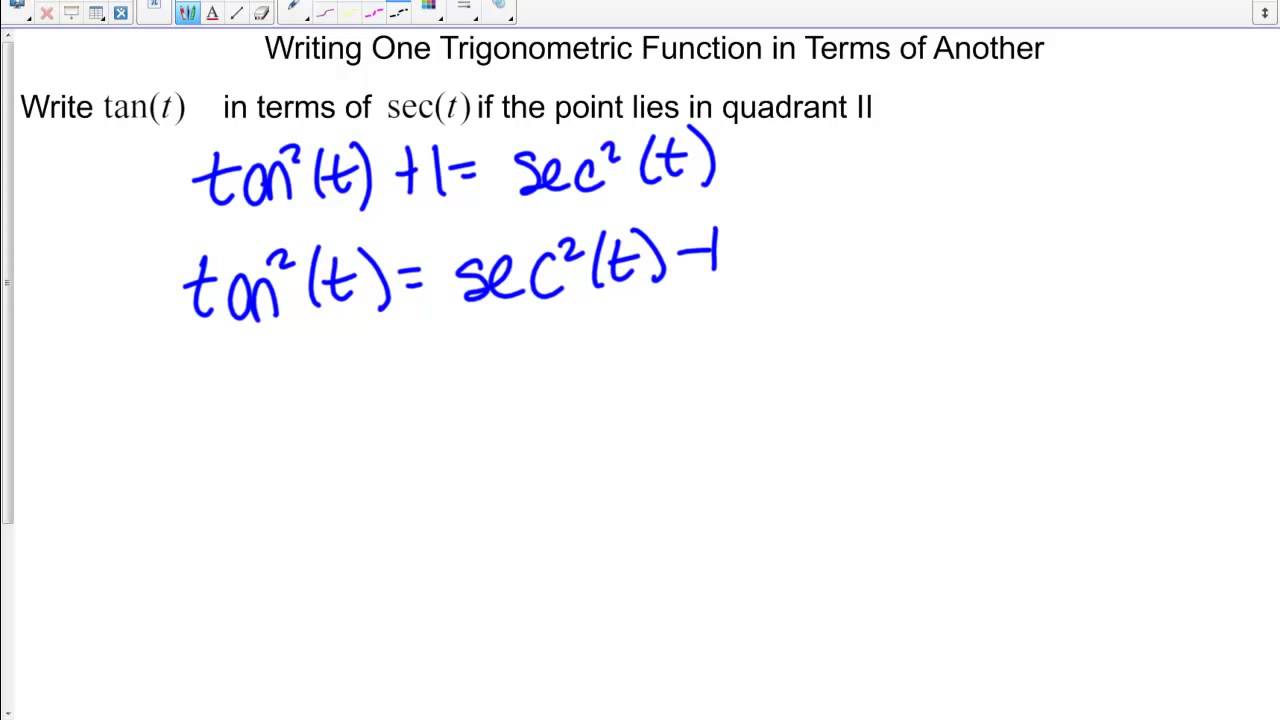 Writing One Trig Function In Terms Of Another YouTube Writing One Trig Function In Terms Of Another YouTube