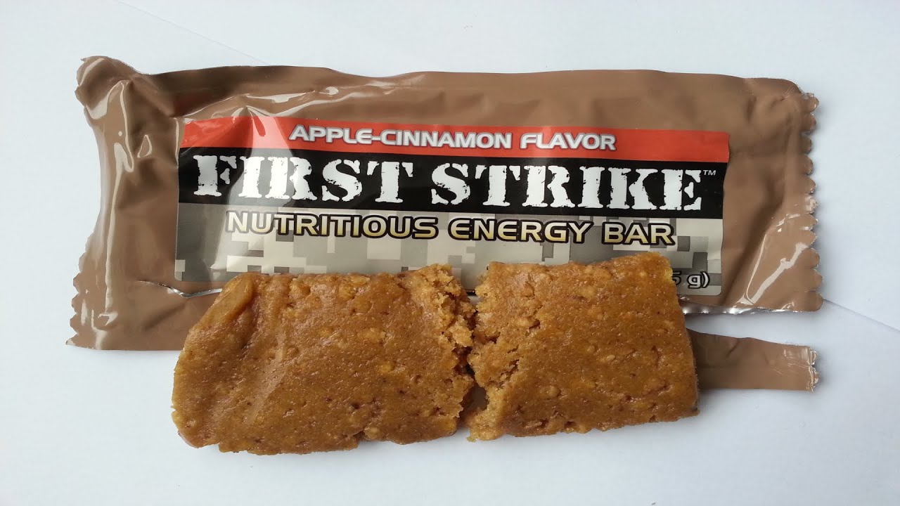 First Strike Energy Bar, Apple-Cinnamon Flavour - YouTube