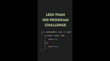 Less Than 100 - Edabit Challenge - C# Operators - C# .NET 6.0 #shorts