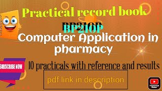 Computer Application in pharmacy BP210P #computer in pharmacy #b pharm practical