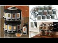 Stainless Steel revolving spice rack| airtight Grocery container|spice jar