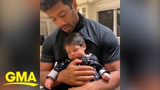 Russell Wilson posts adorable video of his 1-month-old, Win