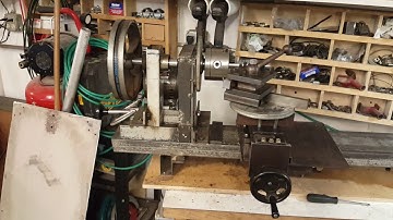 Homemade Lathe Makes First Chips!!! definitely needs work...