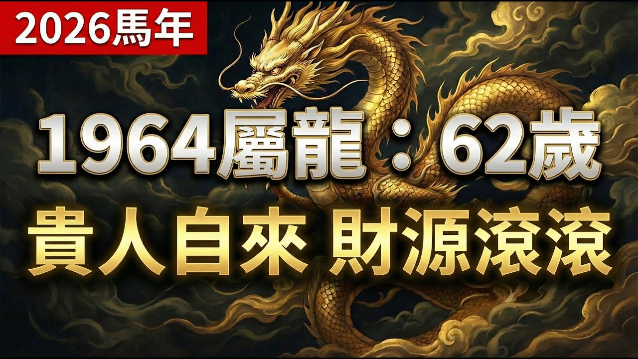 1964年屬龍人必看：不管你現在多窮，只要守住這『一個字』，2026年62歲貴人自來，財源滾滾！#1964年屬龍 #屬龍2026年運勢 #2026年生肖龍運勢 #1964年生肖龍 #屬龍 #生肖龍
