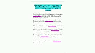 NR509Week 2 Quiz Latest Update 2025 2026 Actual Exam Questions with 100 Verified Correct Answers Gua