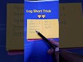 Log trick #shortmathstricks #shorts  #viralvideo|jugadi maths