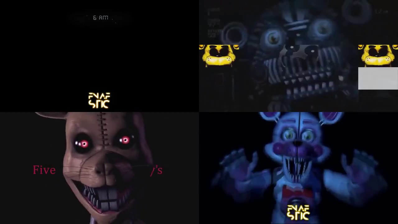 FNaF Sparta Unbothered Remix Quadparison