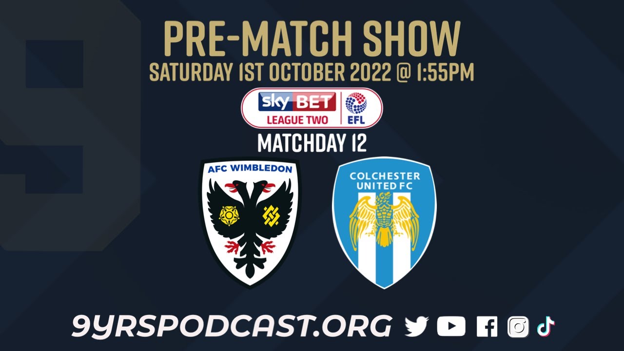 Colchester United PreMatch Show YouTube