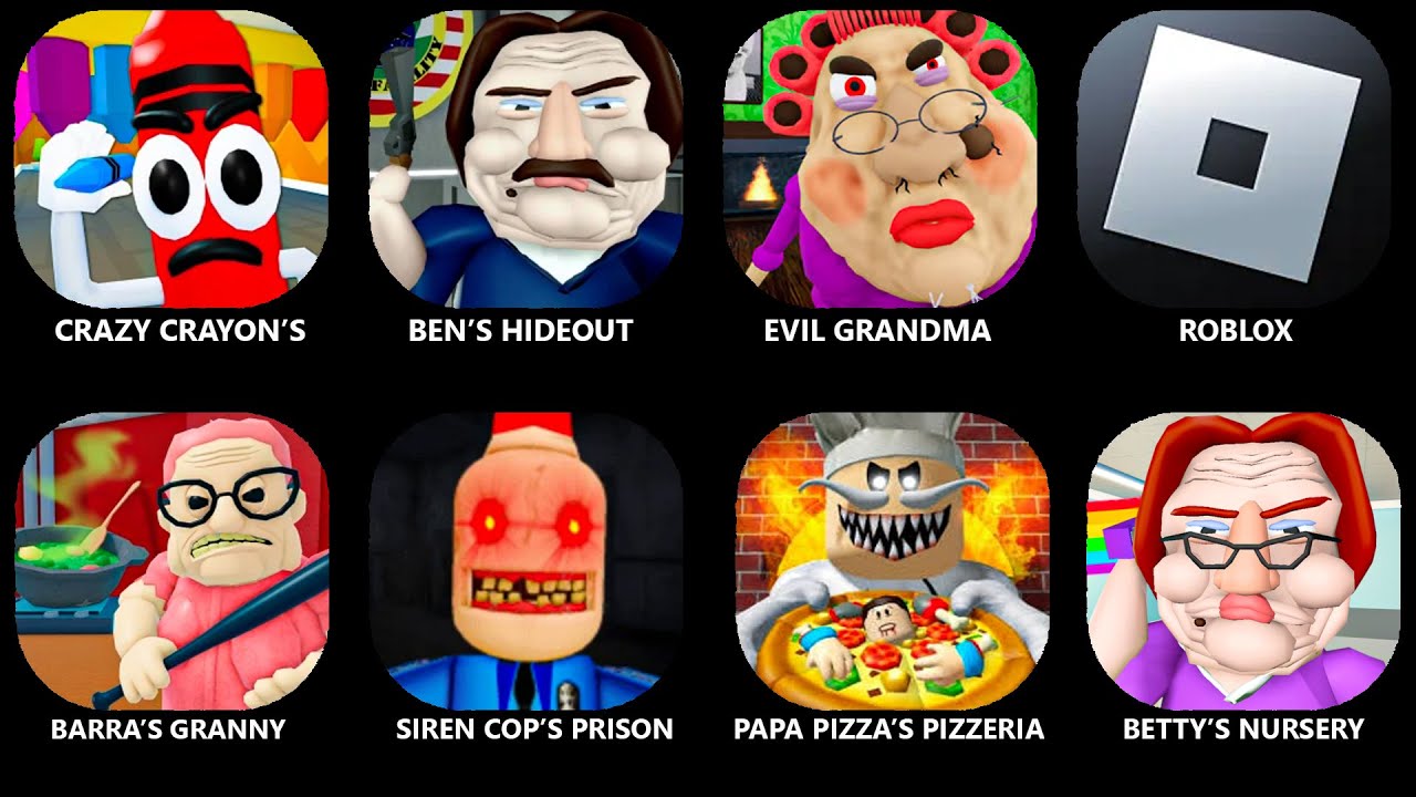 ROBLOX CRAZY CRAYONS ESCAPE! (FIRST PERSON OBBY),BARRA'S GRANNY HOUSE (SCARY OBBY),EVIL GRANDMA!...