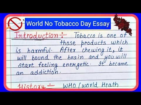 tobacco end all dreams essay in english