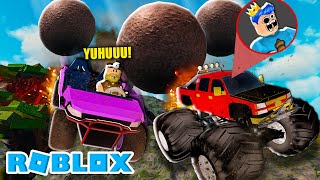 PANDU GAMIN DAN PAK UNAT MENURUNI JURANG DENGAN MOBIL MONSTER!!!ROBLOX CAR DOWN screenshot 4