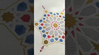 Islamic geometric art with kufic Bismillah calligraphy