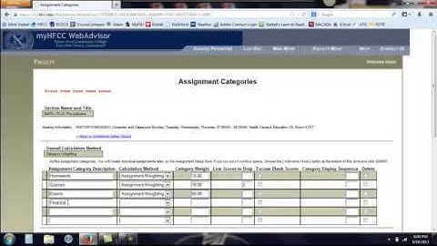 WebAdvisor Gradebook Creation