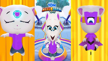 TALKING TOM HERO DASH -- PURPAL HERO ANGELA CLASSIC RUN MIRROR MODE FUNNY GAMEPLAY