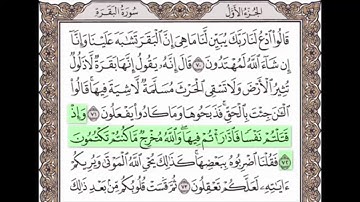 سورة البقرة من 72  - 73 مكررة خمس مرات للحفظ