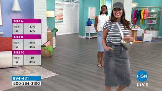 Dg2 By Diane Gilman New Clic Stretch Denim Skirt