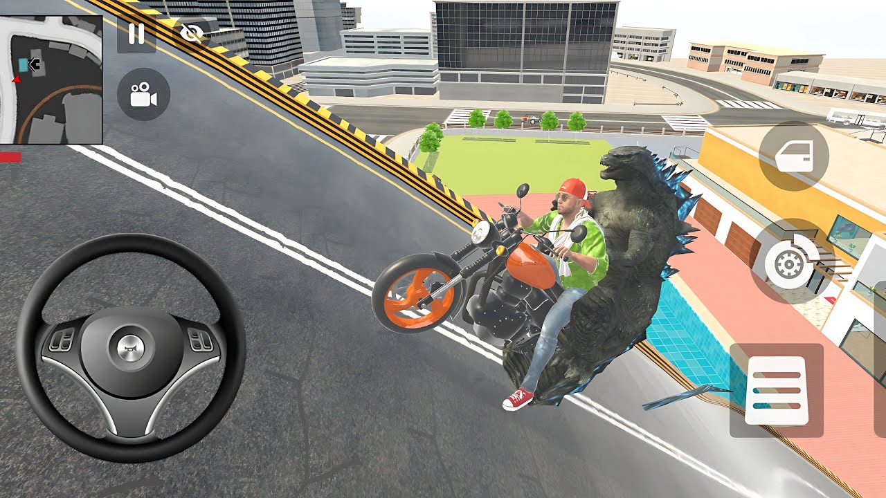 Franklin, godzilla first time 🥳mega ramp challenge #franklin #gta #indiantheftauto #funnygaming 