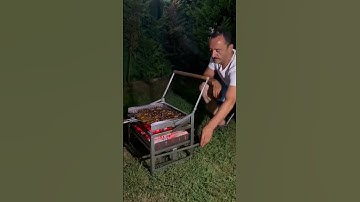 BBQ Game-Changer: Auto-Rotating Grill Makes Cooking Effortless! #food #foodie #tools