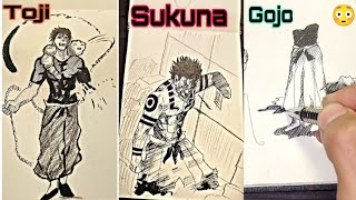 How to Draw Manga Character From Jujutsu Kaisen 😳 || Speed Drawing StickMan || Manga Drawing.