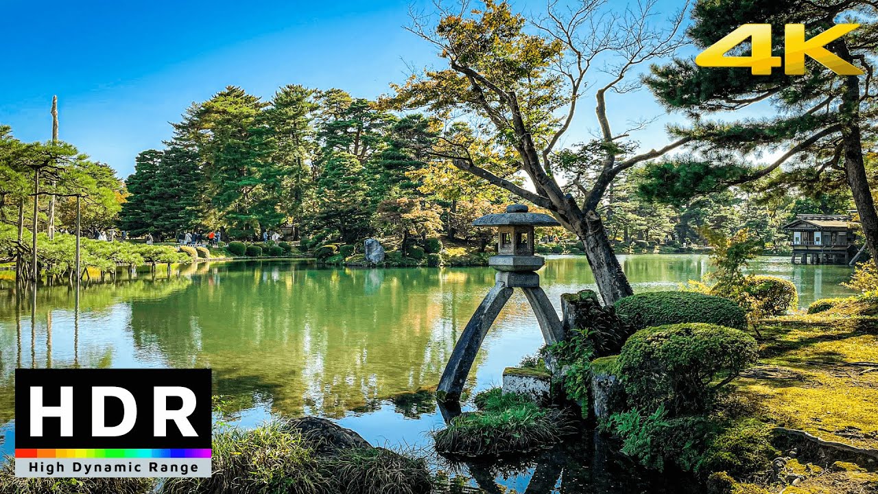 【4K HDR】Walk in Kanazawa Kenrokuen Park - Japan Walking Tour - Fall 2020