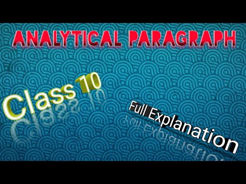 Analytical Paragraph Class 10