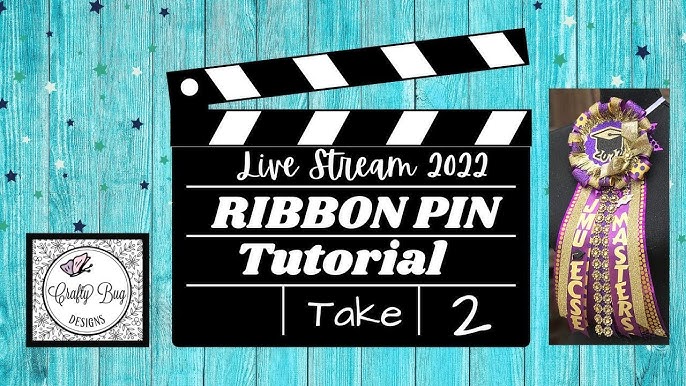 RIBBON PIN tutorial Take 1; live stream 2022 #craftybug #ribbonpin