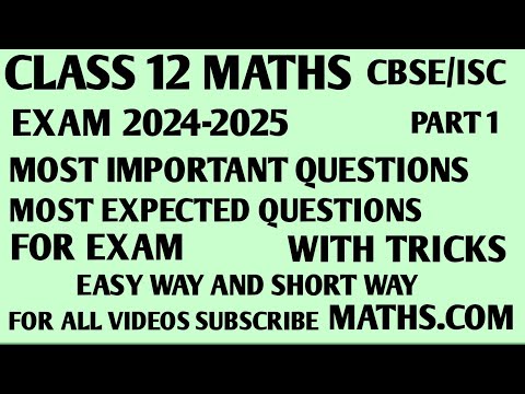 CLASS 12 MATHS