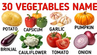 30 Vegetables Name in English and Hindi | Names of Vegetables | Kids Learning Video