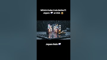 Japan Rain vs American Food Cube Cutting ASMR 🌧️🍔 | Which Slice Wins?! 😲 #shorts #asmr #visualasmr