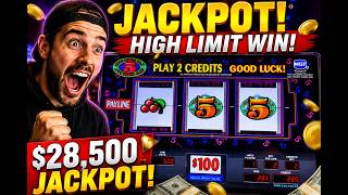 $28,500 JACKPOT on a $100 SLOT MACHINE! 😱 High Limit Five Times Pay