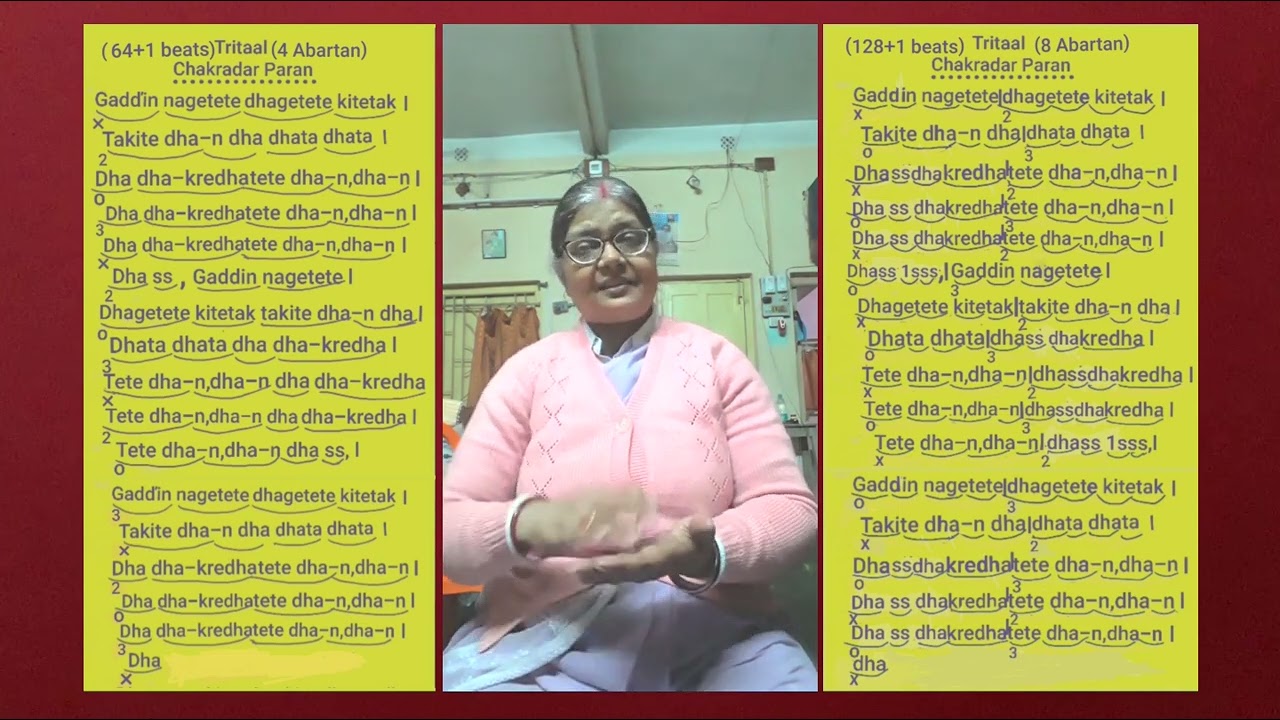 Kathak Bol Recitation ll Gaddin nagetete