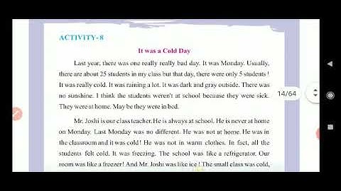 STD 6 | ENGLISH | unit 1  ACTIVITY  NO 8 ☆ IT WAS A COLD DAY☆