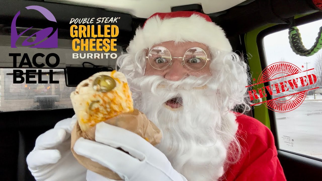 Taco Bell Spicy Double Steak Grilled Cheese Burrito Review! Naughty or