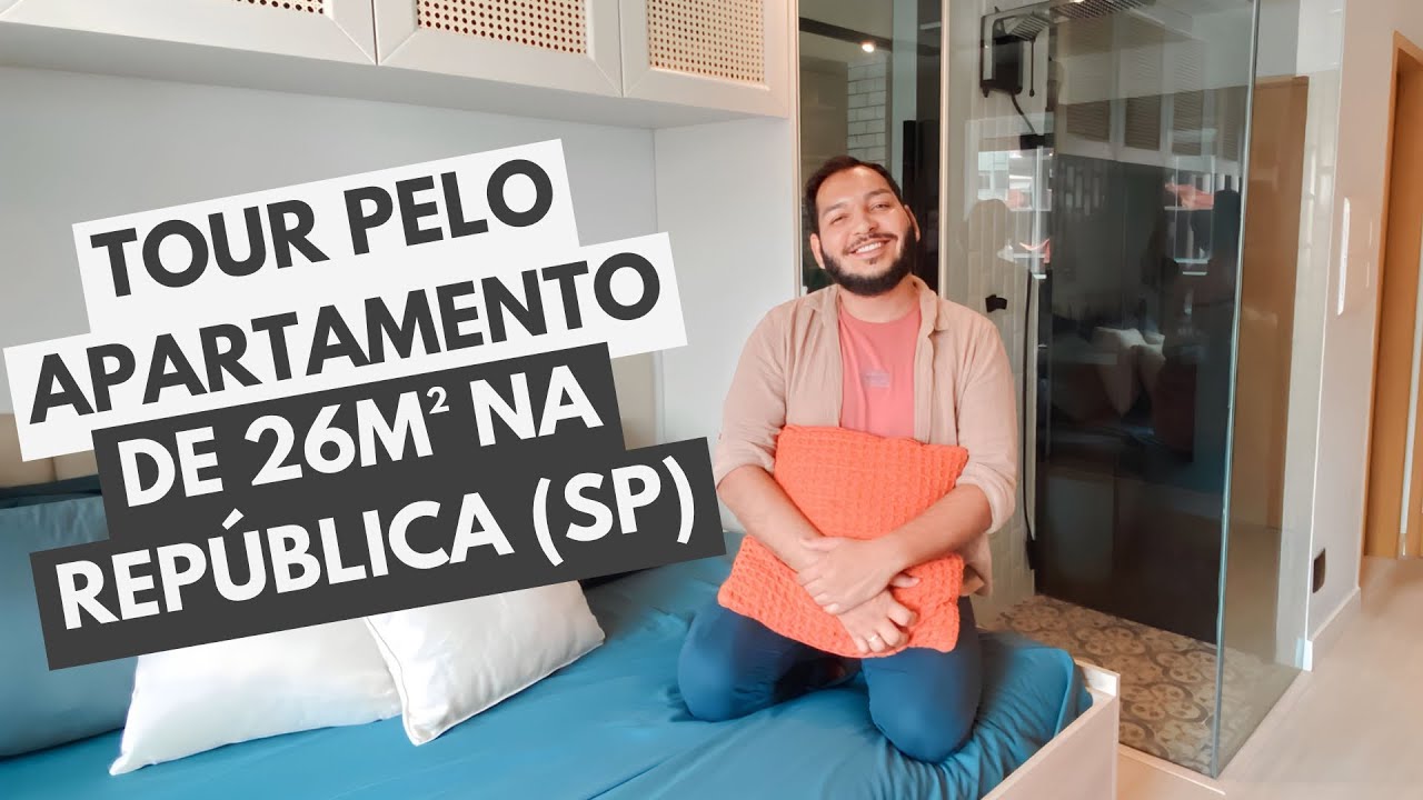 Tour pelo apartamento de 26m2 na República | Lado a Lado Arquitetura ...