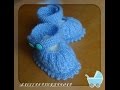 Пинетки-ботиночки с застежкой.Knitting baby booties