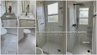 Reforma no banheiro sem quebra-quebra - envelopamento, trocando chuveiro/torneira, acessórios 🚿🛁🧼